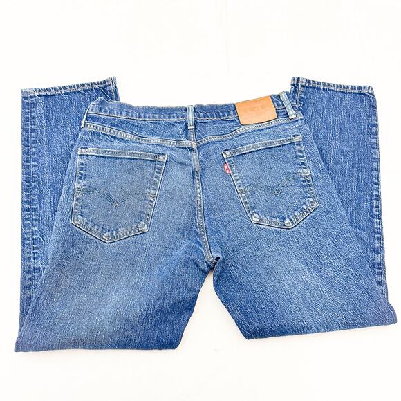 Levi's 541 Dark Wash Straight Leg Zip Fly Denim Jeans Size 34 x 30 - Picture 5 of 8